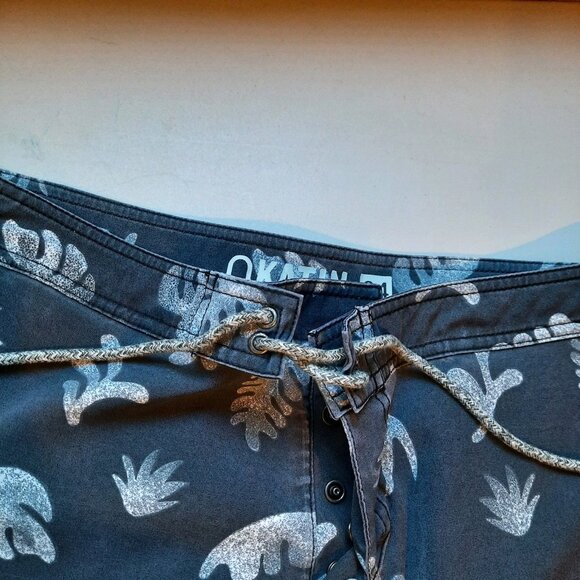 Katin Board Shorts Mens 34 Washed Black Swim Surf Beach Hybrid Trunks‎ Hawaiian - Picture 4 of 10